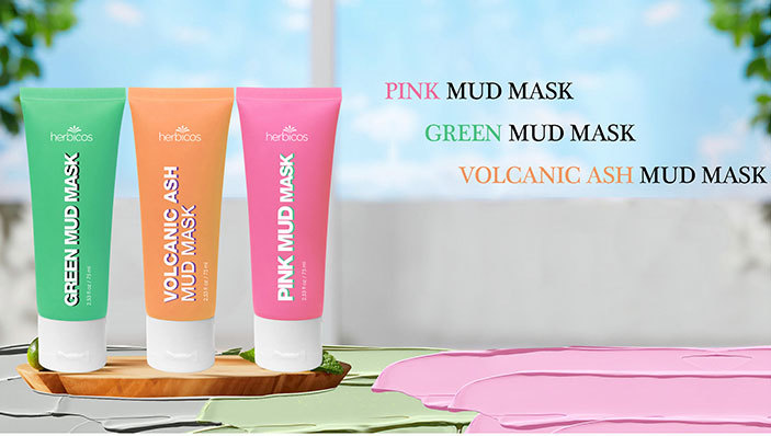 Pink/Green/Volcanic Ash Mud Mask (HBW075 / HBW076 / HBW077)