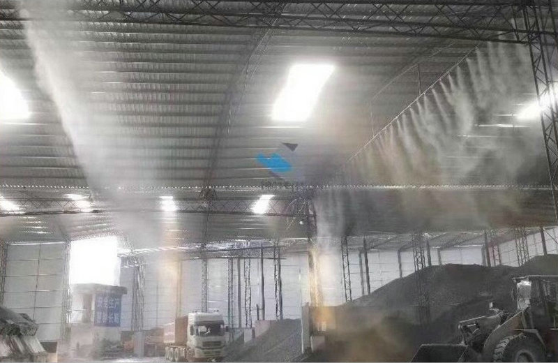 Dust suppression of concrete mixing plant