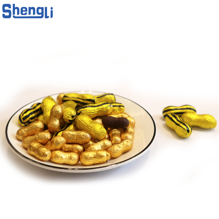 Chocolate peanut shape foil wrapping machine