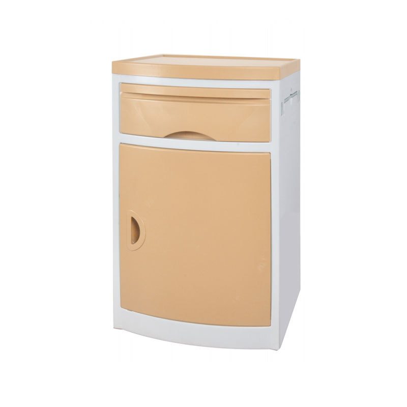 Large ABS curved bedside table -yellow