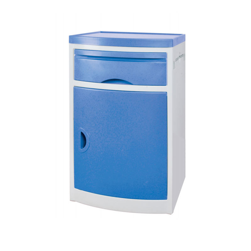 Large ABS curved bedside table -blue