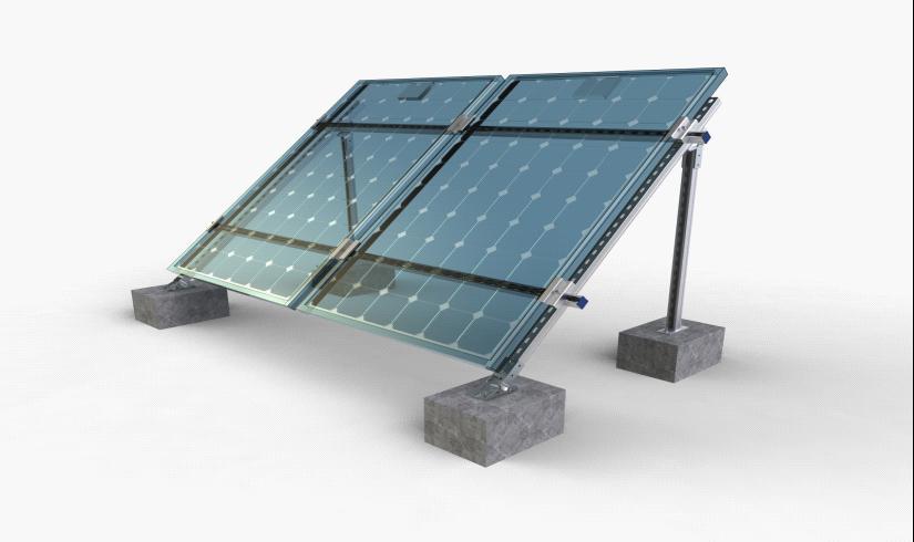 Flat roof photovoltaic mounting system-cement roof mounting