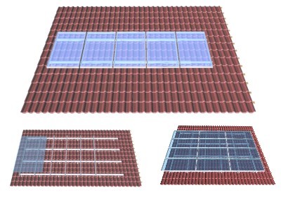 Ceramic tile roof photovoltaic mounting system