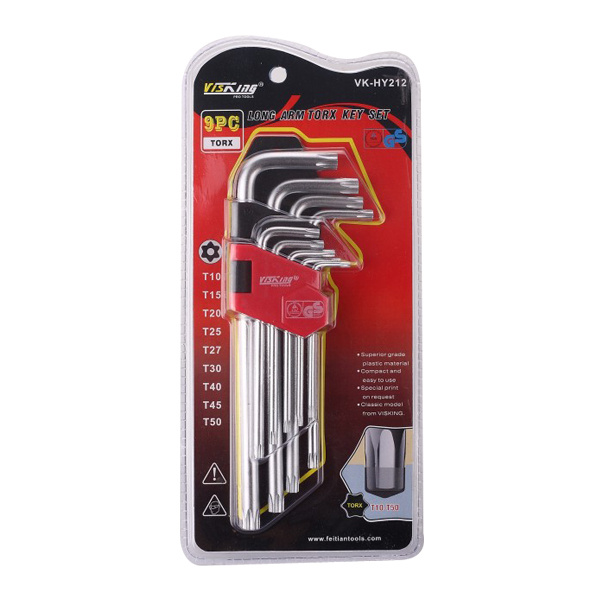 9pc  Long arm torx key set