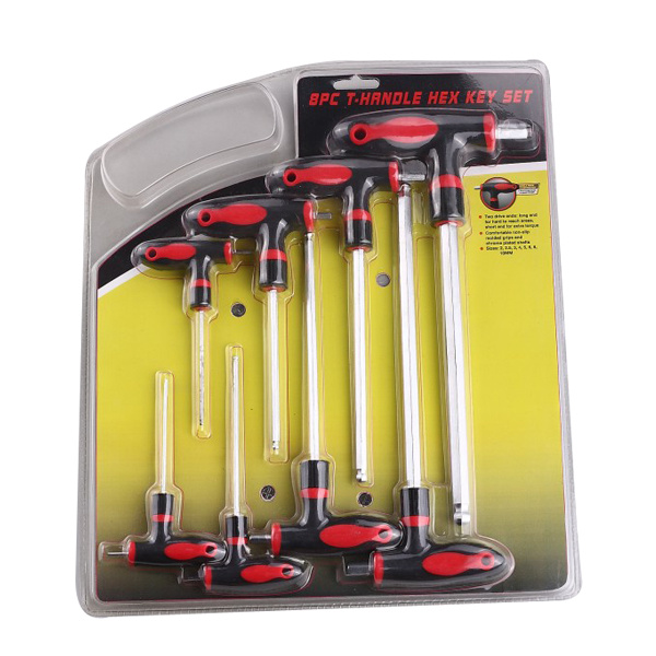 8pc T-Handle hex key wrench set