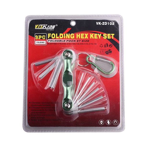 8PC Aluminium Folding Hex Key Set