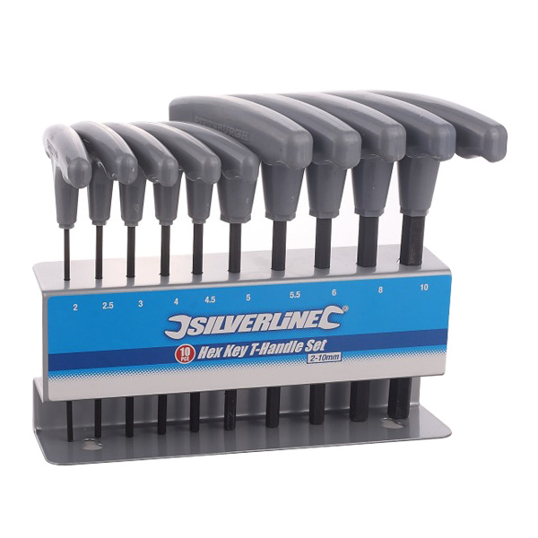 10pc T-Handle hex key wrench set