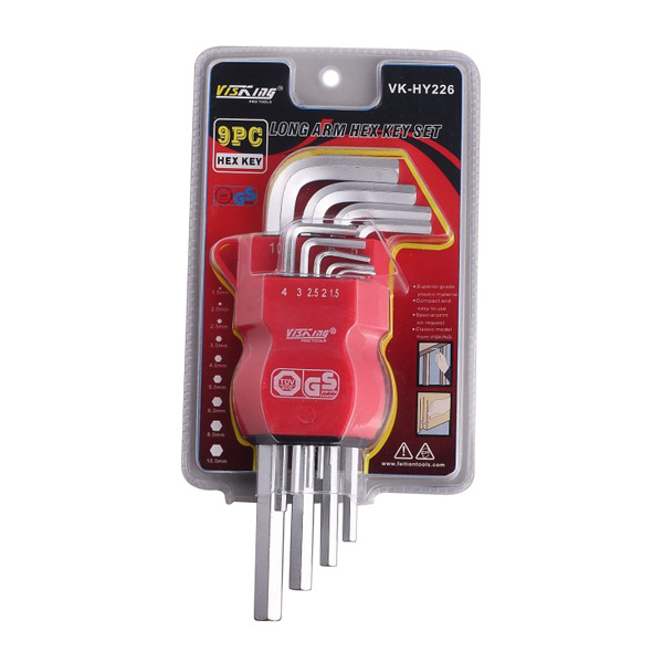 9pc Long arm  hex key set