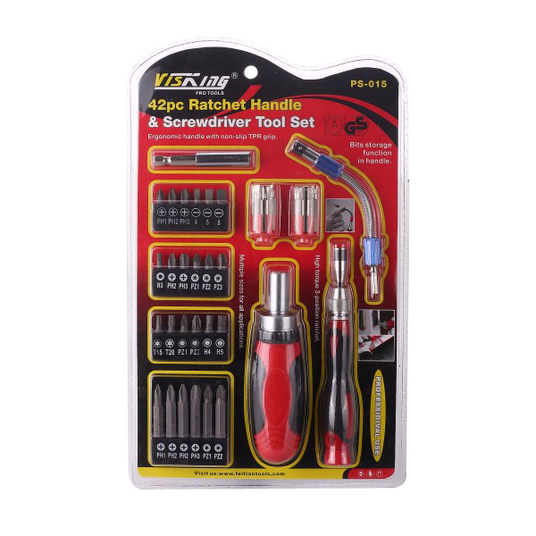 42PC Ratchet Handle & Screwdriver TOOL SET