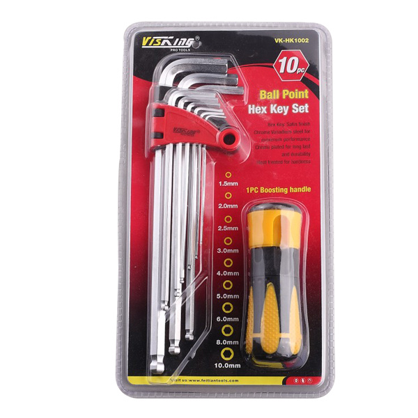 10pc Extral long arm ball point hex key  set