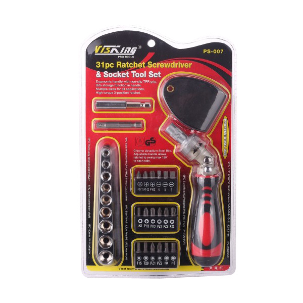 31PC Ratchet Screwdriver & Socket TOOL SET