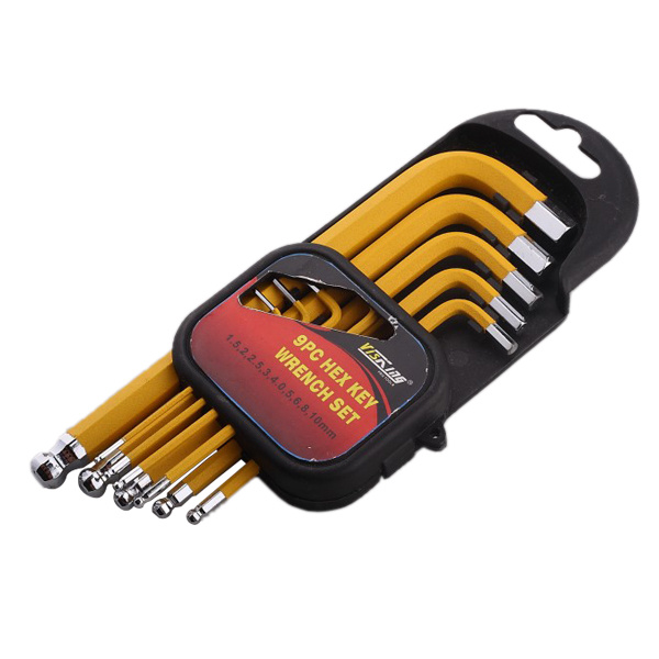 9pc Long arm ball point hex key set