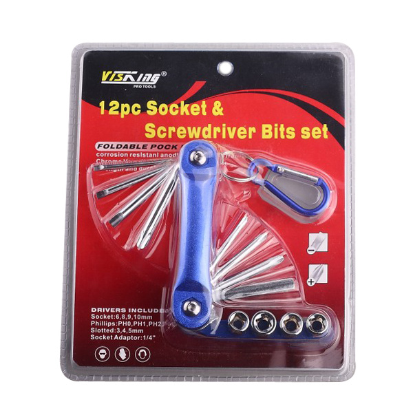 12PC Socket & Screwdriver Bits Set