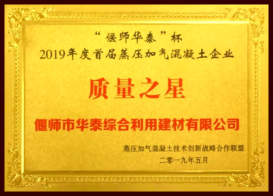 2019 墻改委質(zhì)量之星