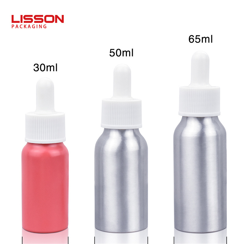 Custom 10ml 15ml 30ml 50ml Essential Oil Aluminum Dropper Bottle Packaging Cosmetic Bottles