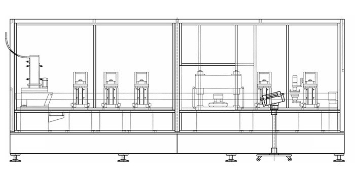 Peel off end combo machine layout