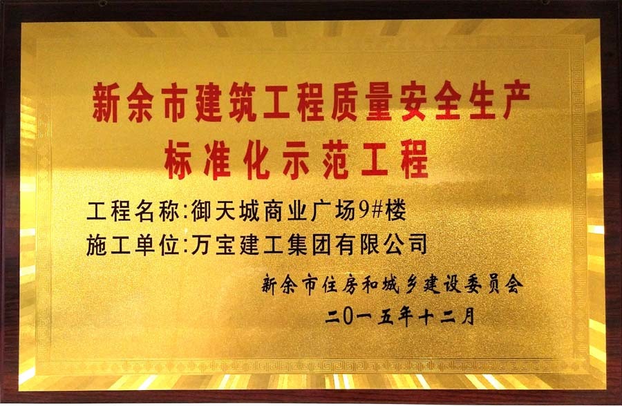 御天城商業(yè)廣場9#樓2015年度標準化示范工程