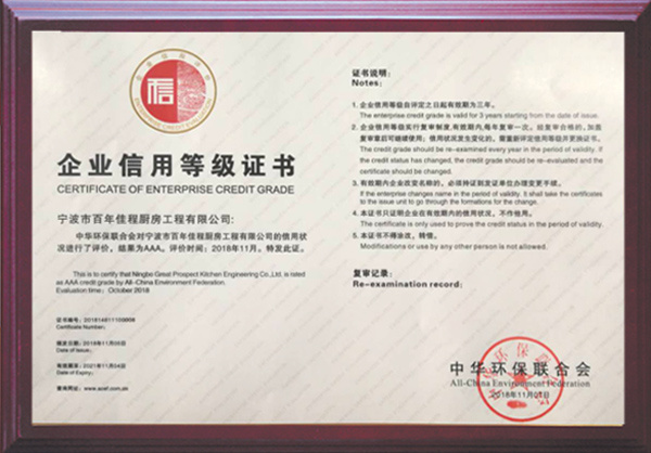中華環(huán)保聯(lián)合會頒發(fā)的AAA級企業(yè)信用等級證書 中華環(huán)保聯(lián)合會頒發(fā)的AAA級企業(yè)信用等級證書
