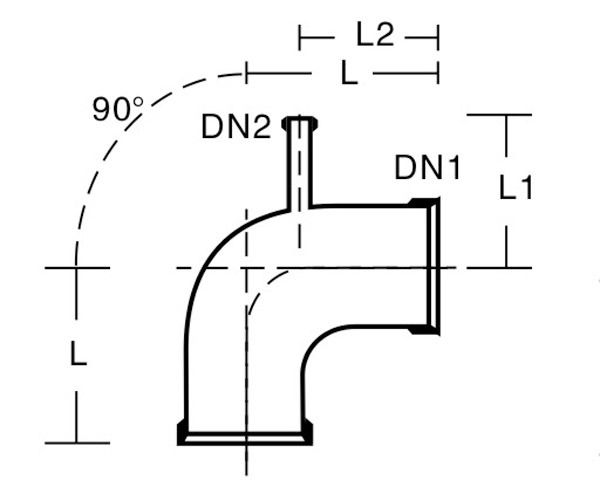 平口90o具側(cè)口彎頭