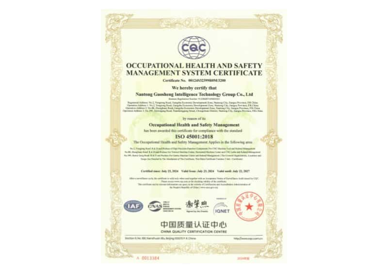 Occupational Health and Safety Management System Certification