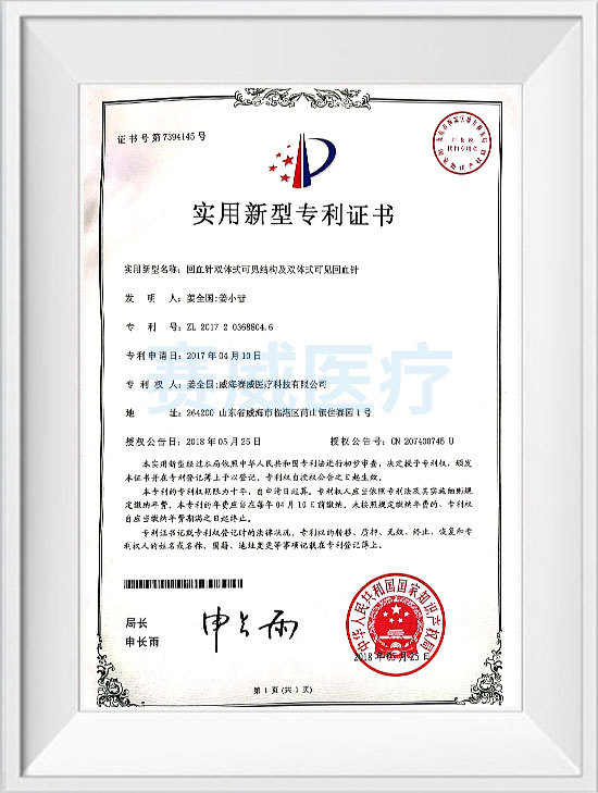 回血针双体式可见结构及双体式可见回血针