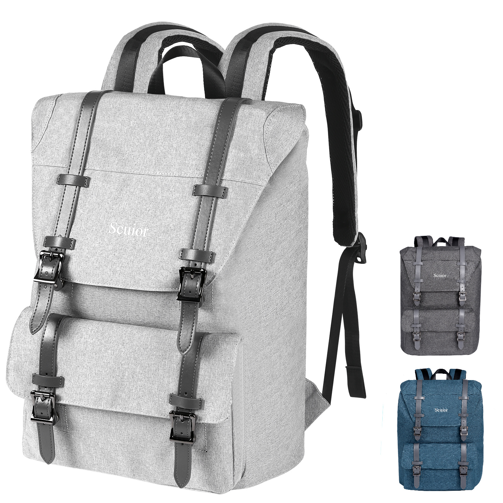 Vintage Backpacks For Men ,Water-resistant School College Bookbags , Magnetic Drawstring Business Bag For Women,Business Anti Theft Laptop Backpack For Men Women