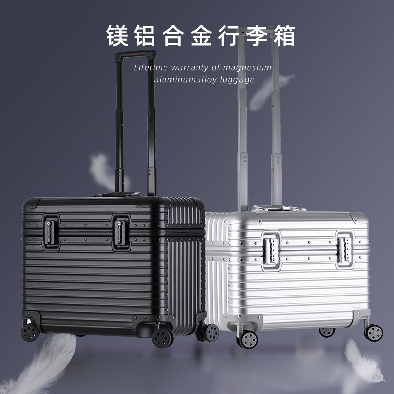 Magnesium aluminum alloy suitcase,Multi-functional boarding luggage