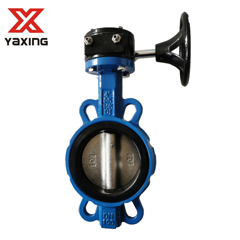 Wafer butterfly valve with gearbox DN40-DN1200-Botou Yaxing Fluid ...