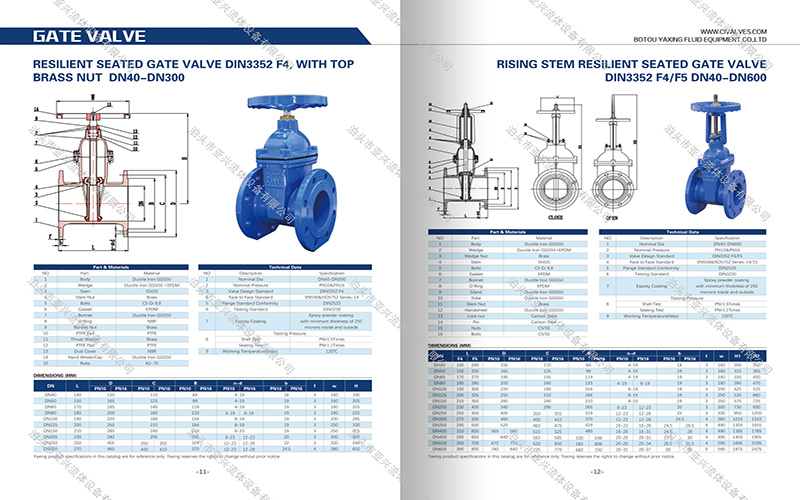 Resilient Seated Gate Valve DIN3352 F4 With Top Brass & Rising Stem Resilient Seated Gate Valve DIN3352