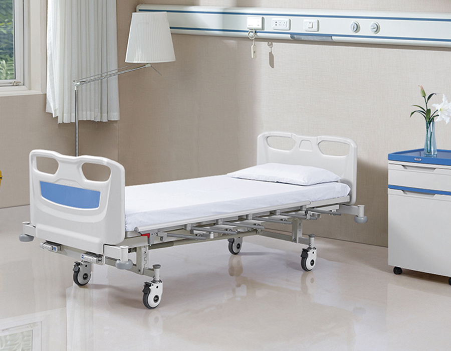 019 Hand-cranked triple-fold hospital bed