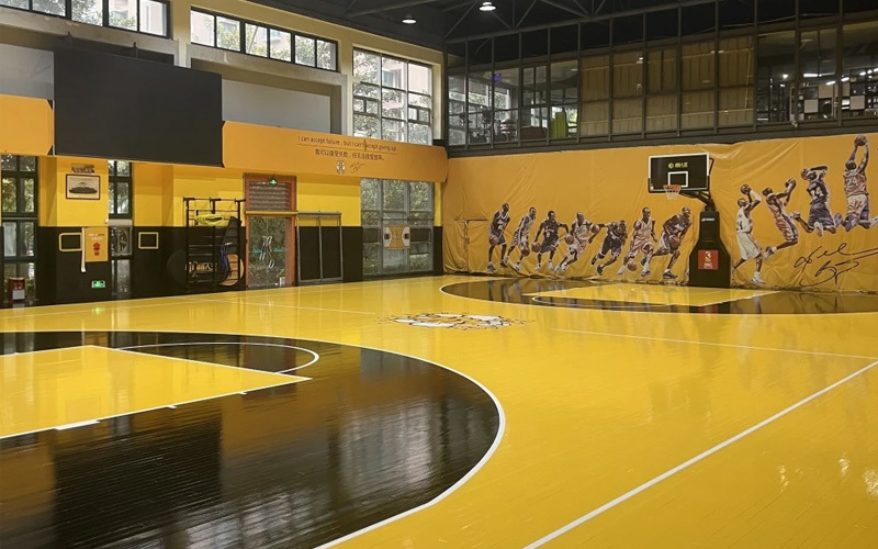 Why must the anti-skid maintenance of the wooden floor of the basketball stadium be carried out on time?