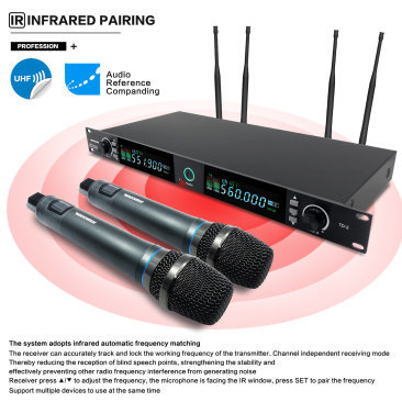 TD 2 Premium Diversity Vocal Wireless Microphone System Riworal