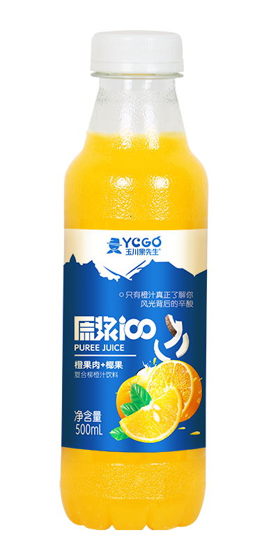 原漿100橙果肉+椰果 500ml