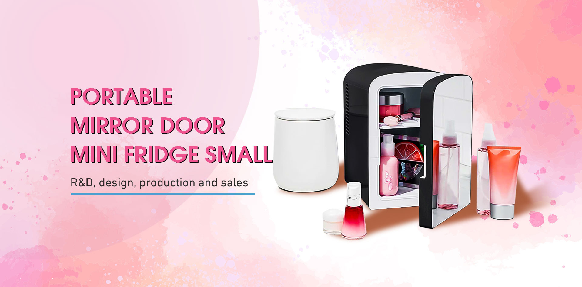 Portable mirror door mini fridge small