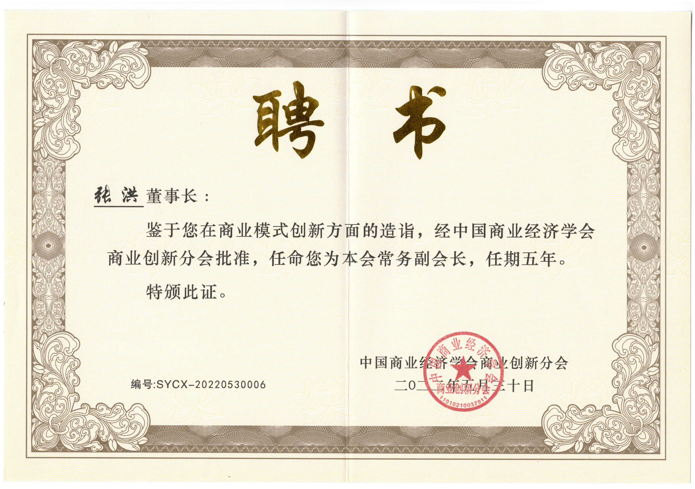 商業(yè)創(chuàng)新分會常務(wù)副會長
