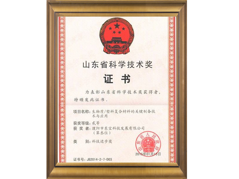Shandong Province Scientific Progress Award