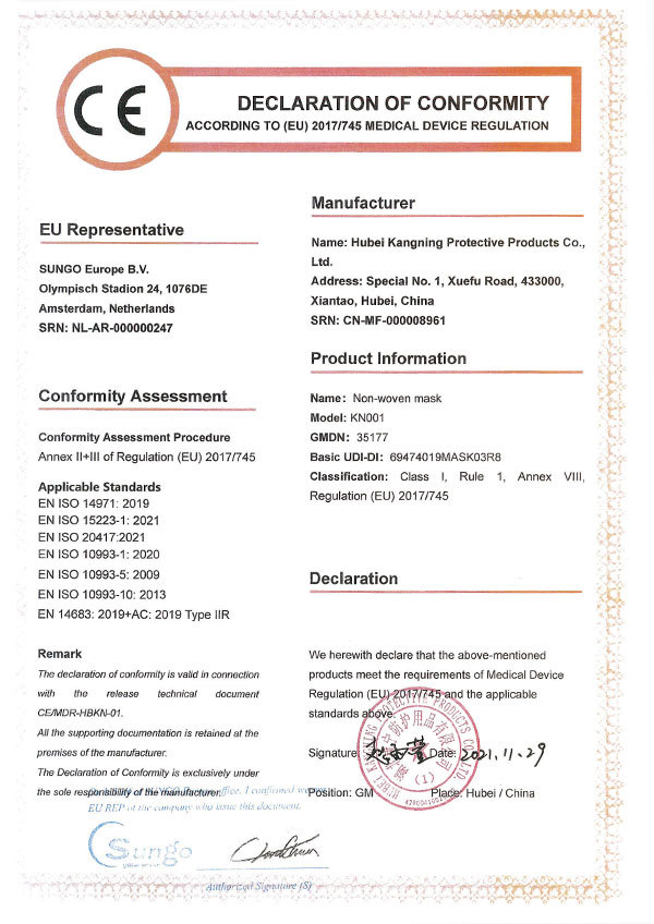 DOC-Non-woven mask TYPE IIR