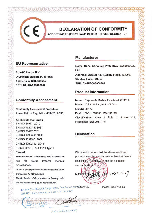DOC-Face Mask TYPE I