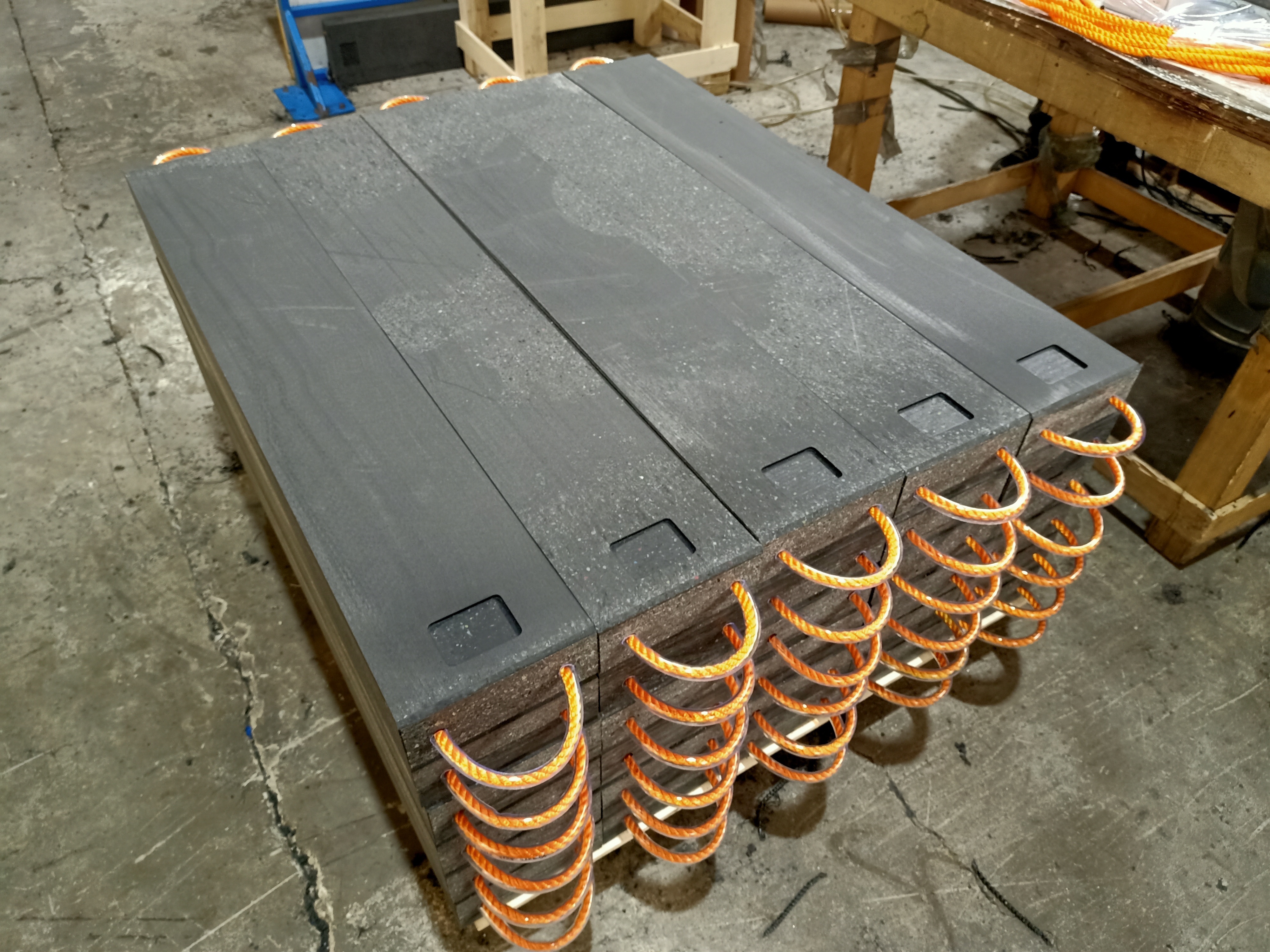 Abosn HDPE UHMWPE plastic cribbing blocks with iron chain handle