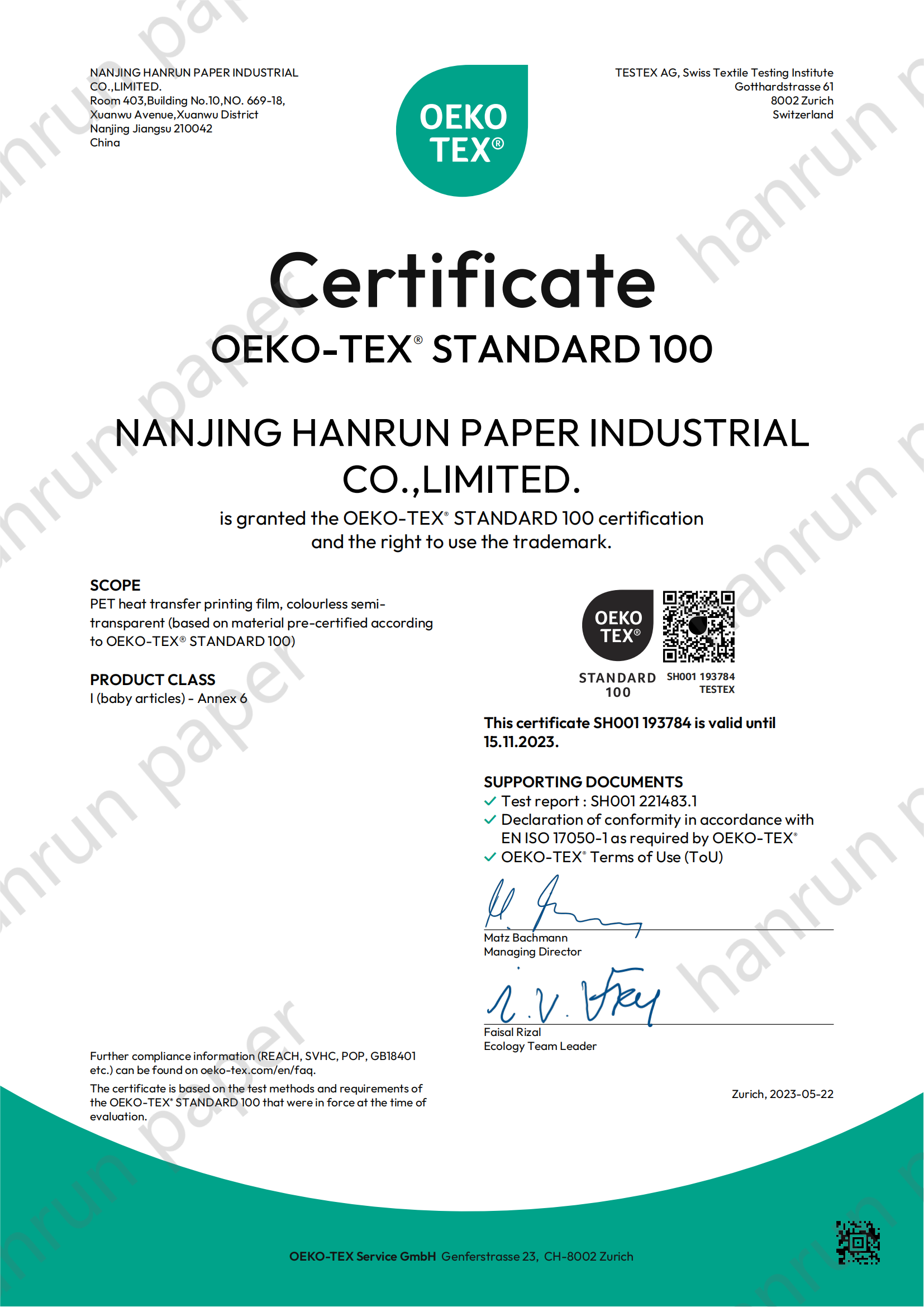 OEKO-TEX Standard100