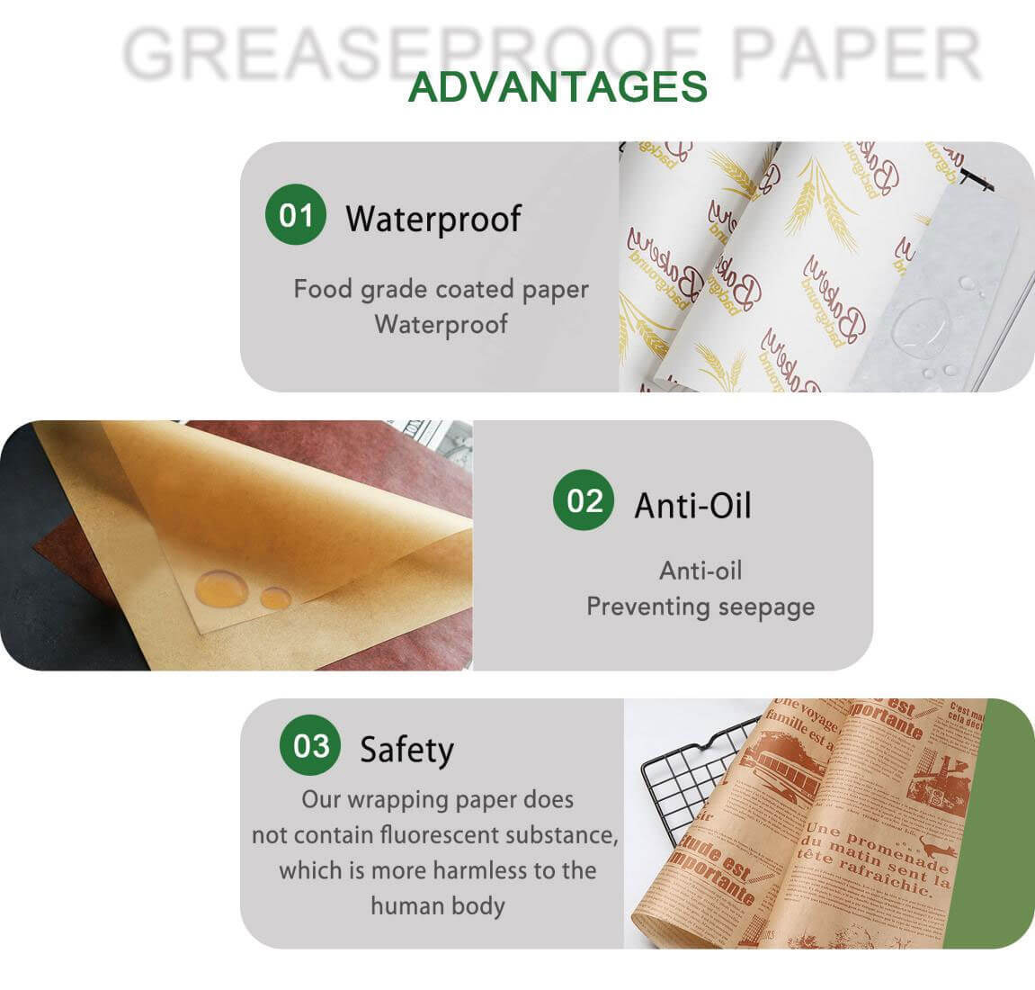 Hanrun Paper Food Grade Greaseproof Paper choice reason