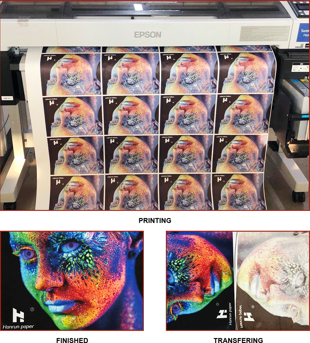 90Gsm Epson Sublimation Paper printing transferring process