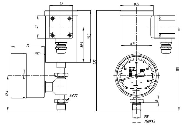 MKZ-Iu.sdc型SF6 密度控制器（精度 密封）