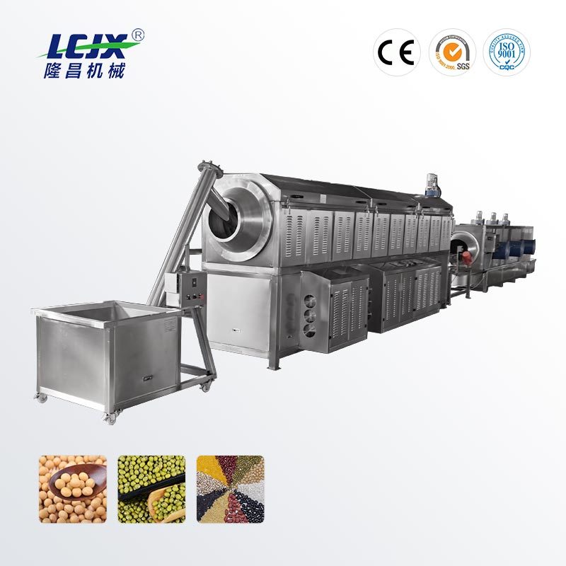 Continuous grain roasting machine