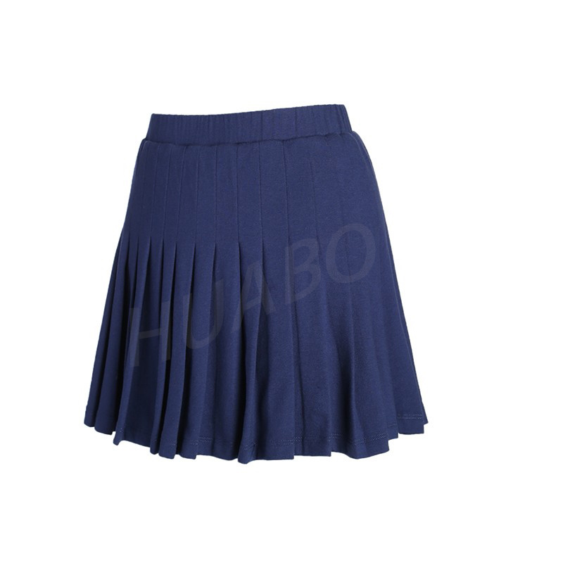 Girls Women High Elasticated Plain Pleated Skirt Skater Tennis Mini Skirt Pleated Skirt WST-002