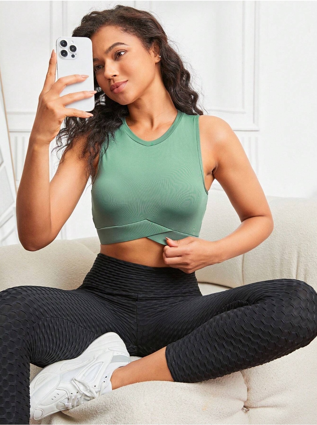 Solid Crop Sports Yoga Top-TBR335