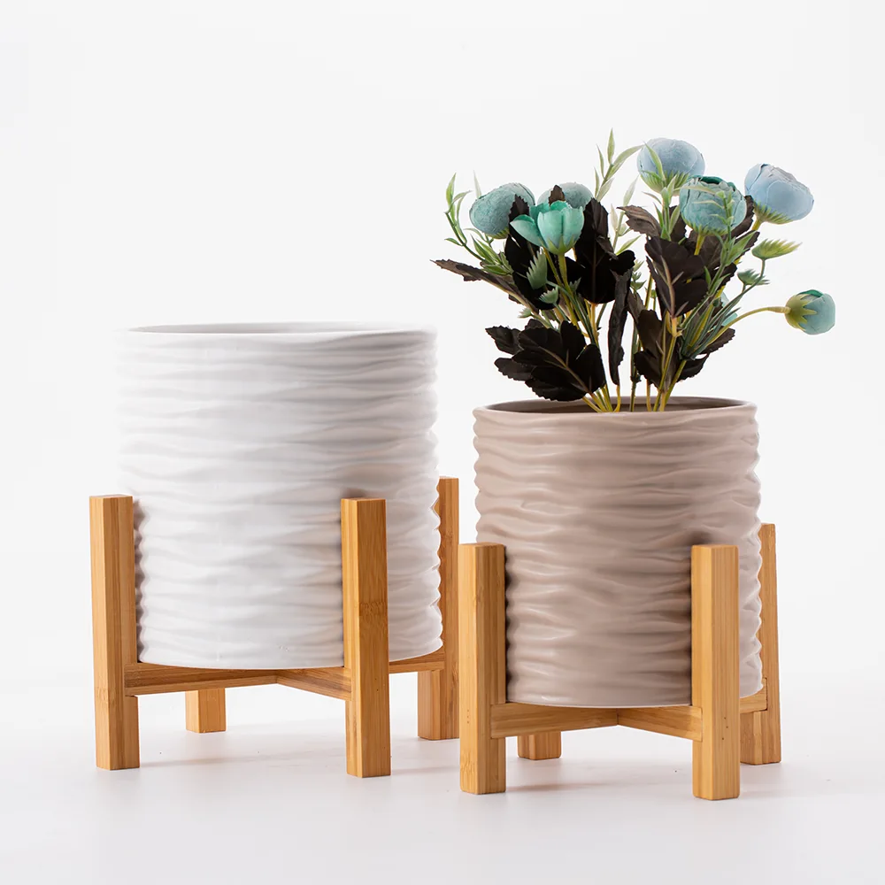 Modern minimalist ceramic stand vertical planter
