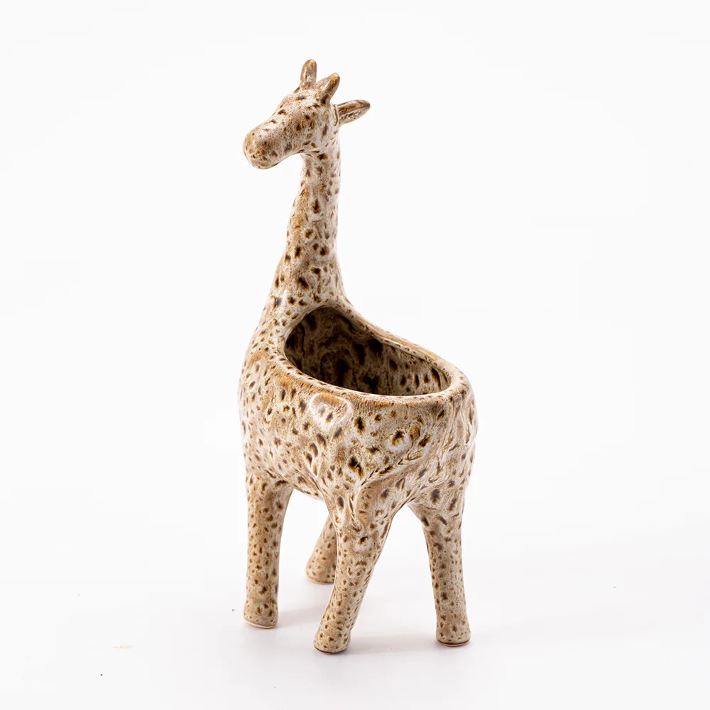 Mini Giraffe Alien Animal Kiln Glazed Small Flower Pot