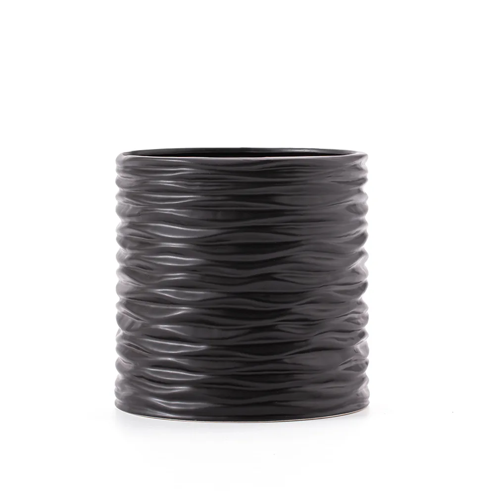 Matte Wave Ceramic Flower Pot