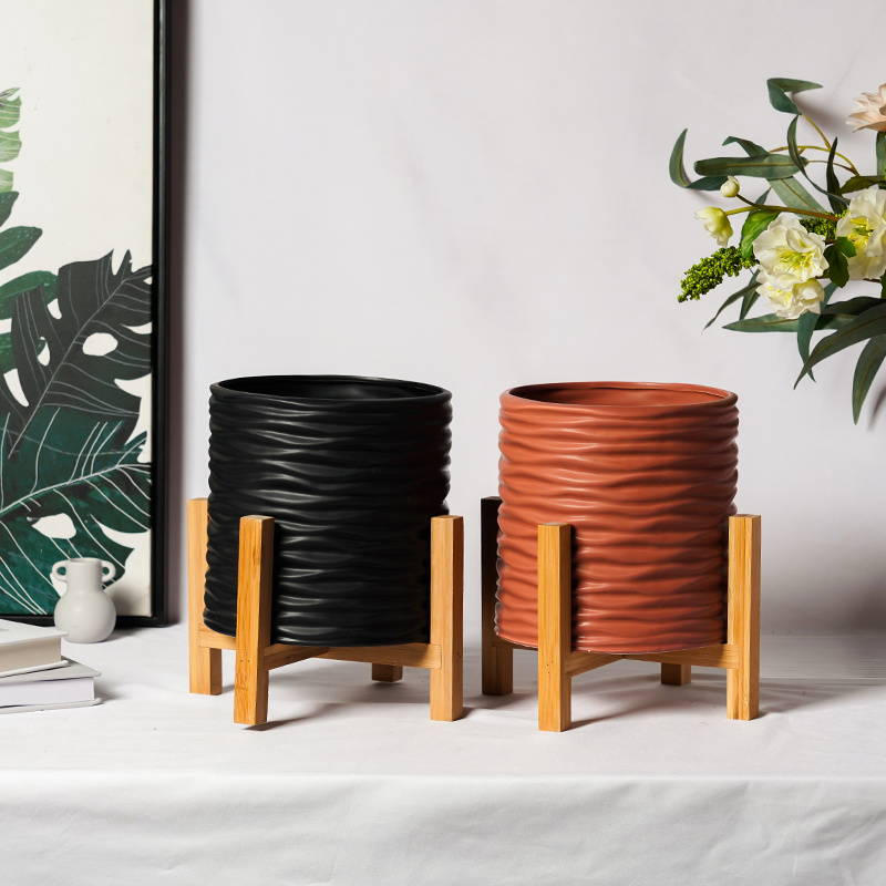 Flower pot and bamboo rack